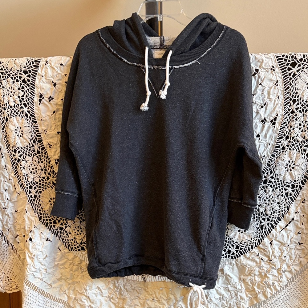 aerie Black Lightweight Hoodie Sweatshirt
